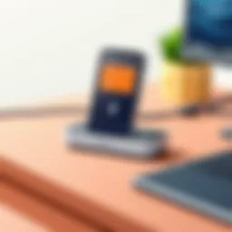 Sleek Bluetooth call recorder device on a desk