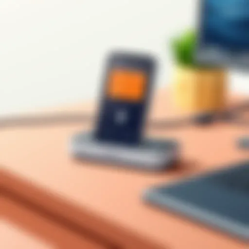 Sleek Bluetooth call recorder device on a desk