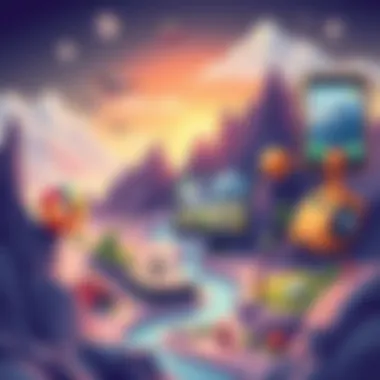 A digital landscape representing the evolution of gaming