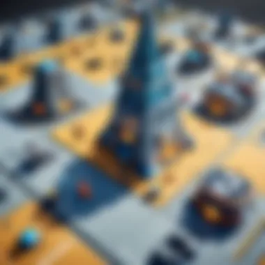 Strategic Layout of Cooperative Tower Defense A strategic layout of a cooperative tower defense game showing various defense units