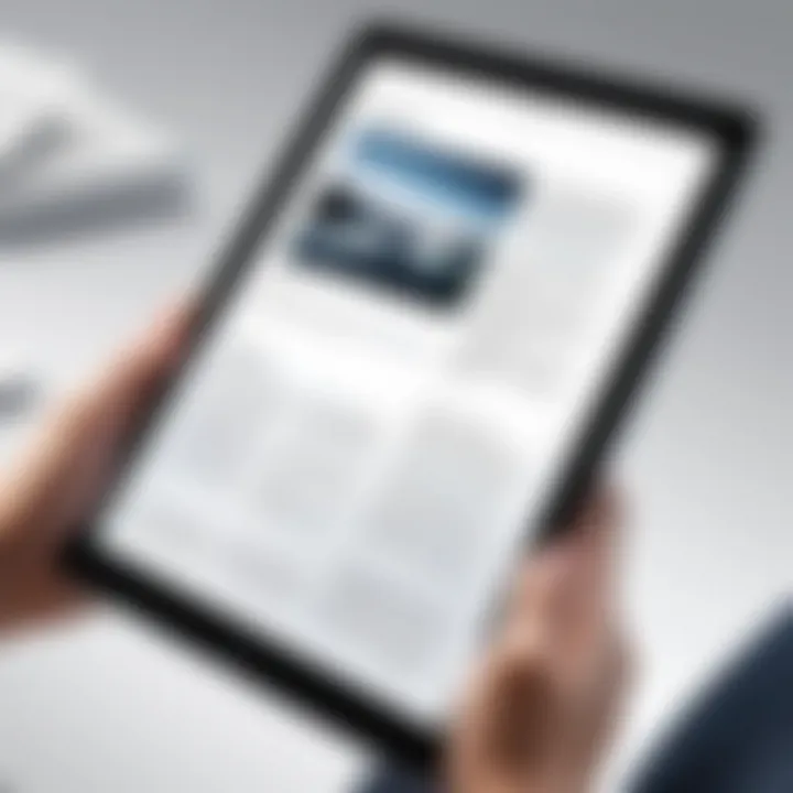 User engaging with an eBook on an iPad