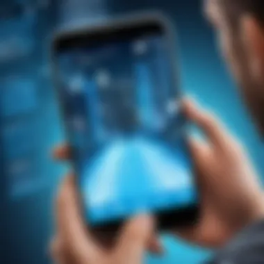 Augmented Reality User Interaction User engaging with augmented reality features within a phone application