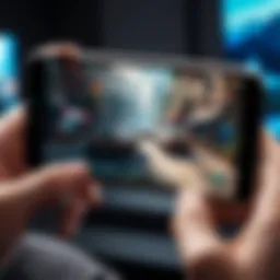 Showcasing an intense gaming session on an iPhone