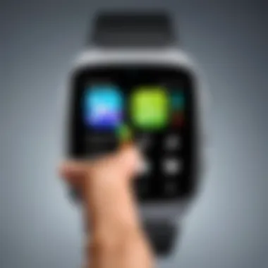 User navigating through fitness apps on a Samsung Watch