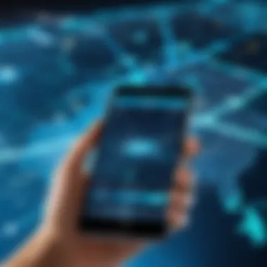 User interaction with an air traffic app on a smartphone