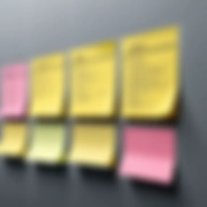 Comparison chart of various sticky note applications