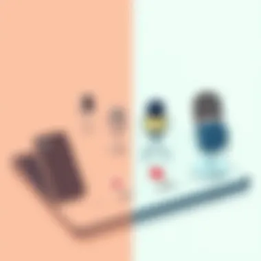 Comparison of various voice translation apps on a tablet