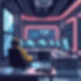 A futuristic gaming setup with advanced technology and immersive visuals