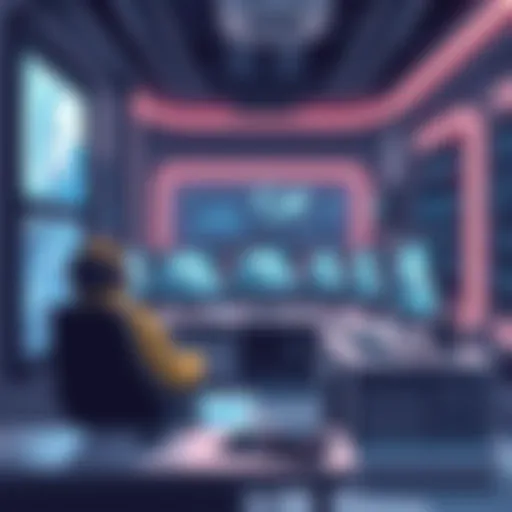 A futuristic gaming setup with advanced technology and immersive visuals