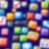 A vibrant display of popular mobile game icons
