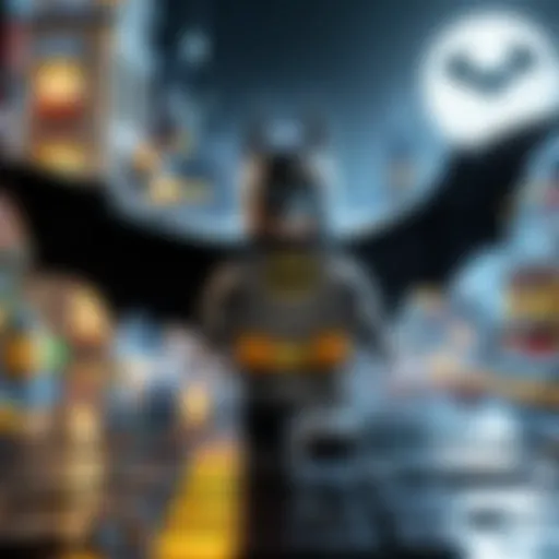 Dynamic gameplay scene showcasing Lego Batman in action