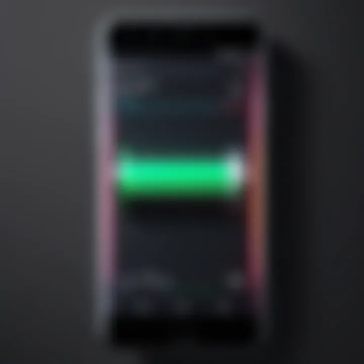 A close-up of a smartphone battery icon while using a live wallpaper, illustrating performance impact.