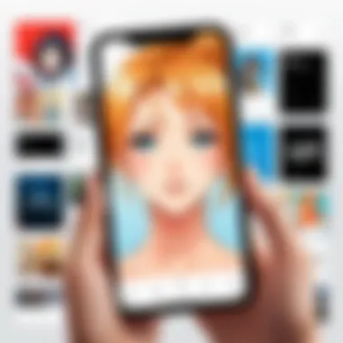 Showcasing popular manga app interface on iOS