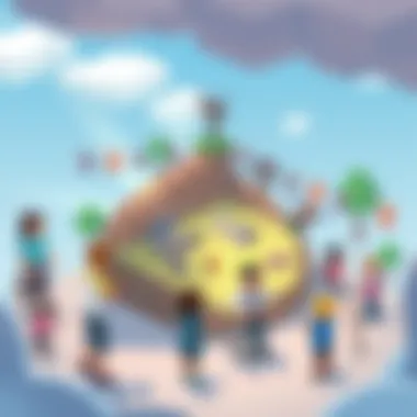 Dynamic Community Event A dynamic community event in Minecraft showcasing collaborative projects and creativity.