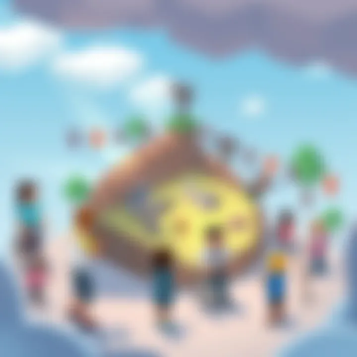 Dynamic Community Event A dynamic community event in Minecraft showcasing collaborative projects and creativity.