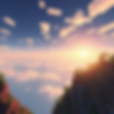 A breathtaking sky view in Minecraft Skyblock