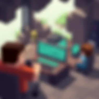 Players engaging in cooperative gameplay on a Skyblock server