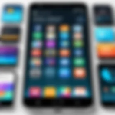 Diverse Mobile Applications on a Smartphone A smartphone displaying various mobile applications