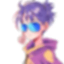 Vibrant animated anime character