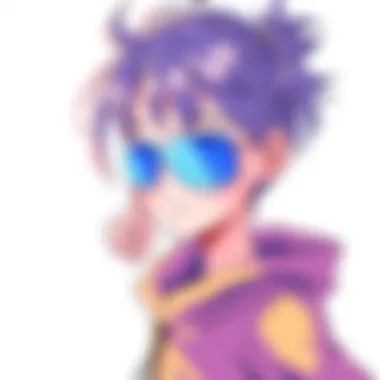 Vibrant animated anime character