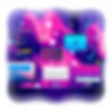 Digital Music Lesson Applications A vibrant digital interface showcasing various music lesson applications.