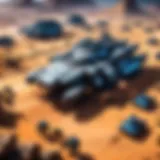 A futuristic battlefield showcasing strategic unit placements