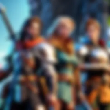 Nostalgic RPG Game Characters A group of nostalgic RPG game characters in a fantasy setting