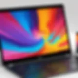 Colorful digital painting interface on Chromebook