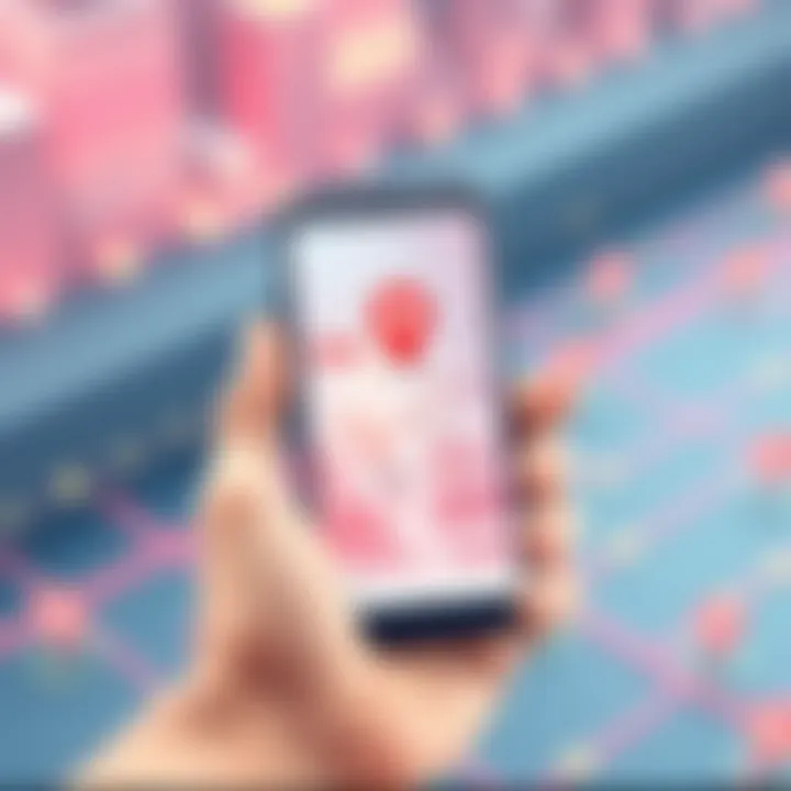 Mobile Technology and Location Sharing Smartphone showcasing location sharing features