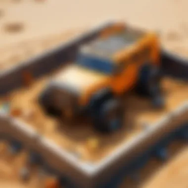Creative Building Mechanics in Sandbox Games A character engaging in creative building within a sandbox game