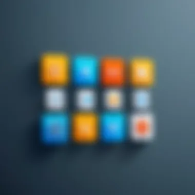 Minimalist Shortcuts Icons A minimalist representation of shortcuts icons against a sleek background, emphasizing modern aesthetics.