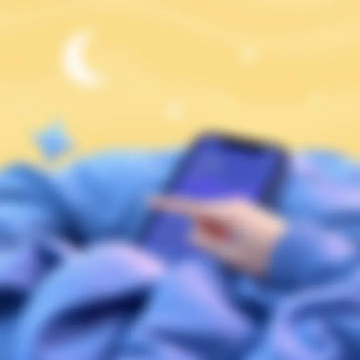 Graphic showing sleep tracking app interface