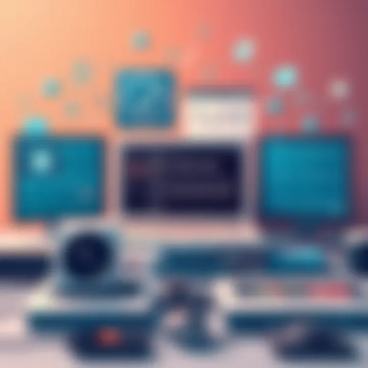 Artistic depiction of technological influences in music