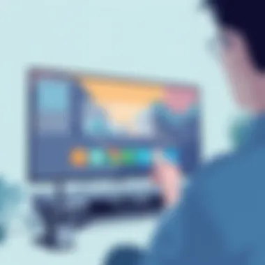 User Navigating Built-in Web Browser User navigating a built-in web browser on a smart TV