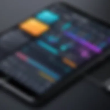 User-friendly Interface of a Music Composing App A sleek interface of a music composing app showcasing various tools and features.