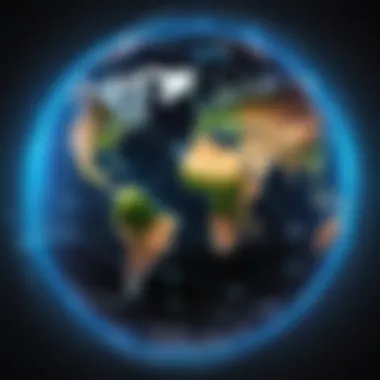 A globe depicting global internet connections