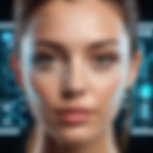 Close-up of a high-tech facial recognition device