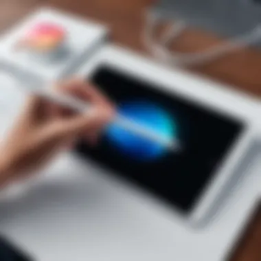 Utilizing the Apple Pencil Sling for Creative Work Apple Pencil in its Sling during a creative session