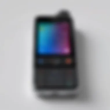 Close-up of a flip phone showcasing its unique design and features