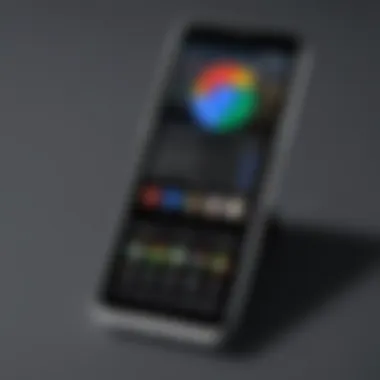 Modern Flip Phone with Google Assistant Interface A modern flip phone displaying Google Assistant interface