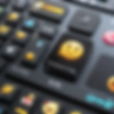 Seamless Navigation of Emoji Interface User seamlessly navigating the iPhone emoji interface