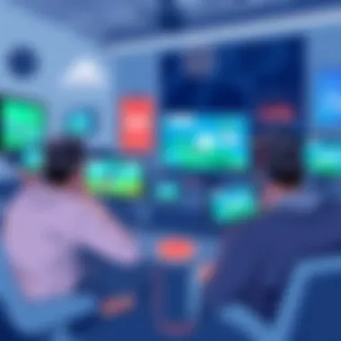 Engagement in Paid Android Gaming An engaging scene of gamers enjoying paid Android games on various devices