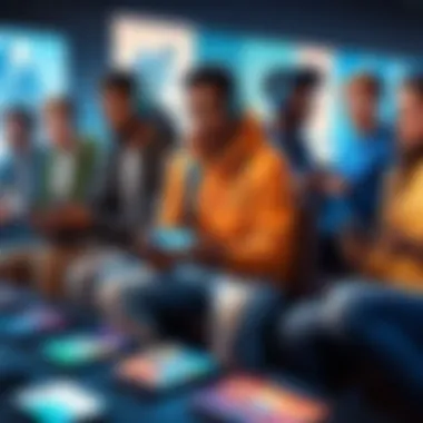 Diverse Gamers Diverse demographics enjoying mobile games