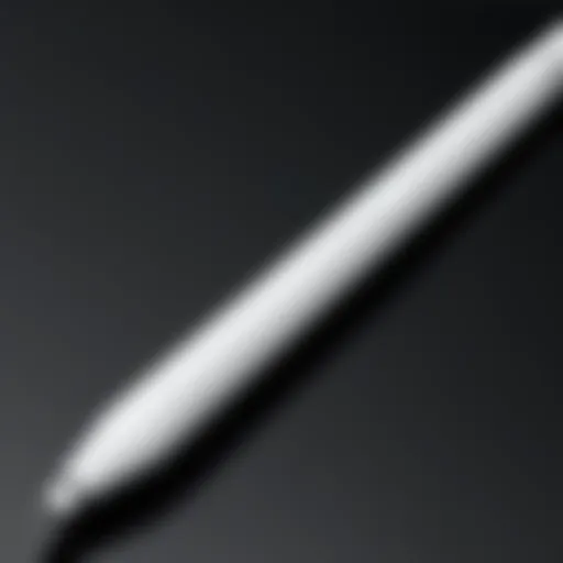 The elegant design of the Apple Pencil showcasing its sleek profile.