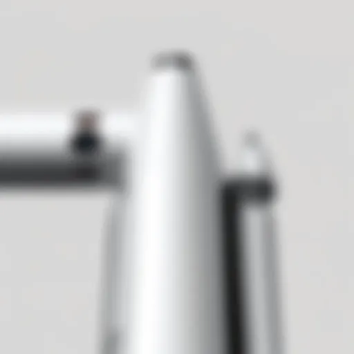 Detail view of the third generation Apple Pencil showcasing its sleek design