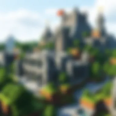 Community Building in Minecraft Worlds A collaborative building project among players in Minecraft.