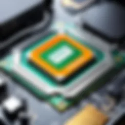 Close-up view of thermal paste application on a CPU