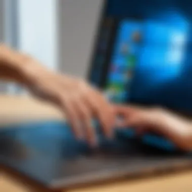 Touch Gestures on Windows 10 Laptops Close-up of a touch screen laptop demonstrating touch gestures