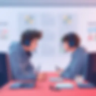 Strategizing in Two-Player Matches Engaged players strategizing during a thrilling two-player match