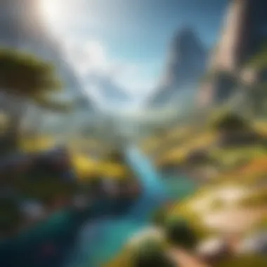 Diverse Virtual Landscapes A captivating virtual landscape showcasing diverse worlds